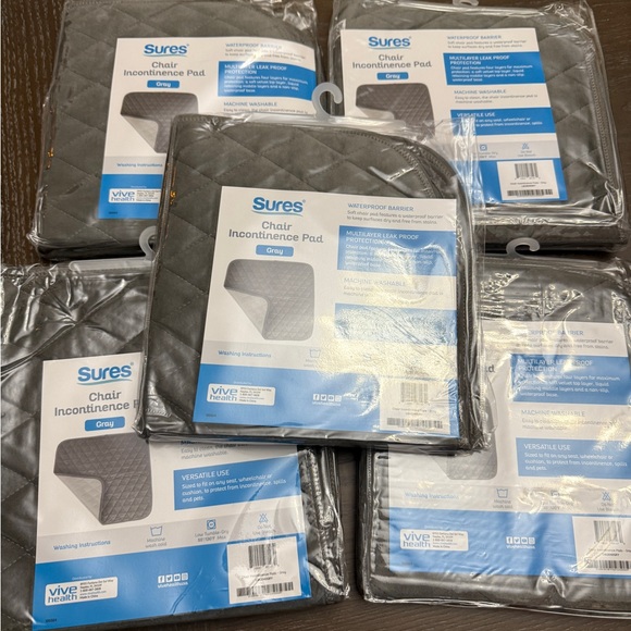 Bundle of 3 NEW Sures Premium Waterproof Chair Pads for Incontinence 22x21" - Picture 1 of 8